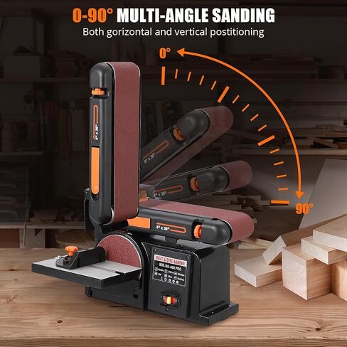 Benchtop Belt & Disc Sander - 1/2HP Motor, 4x36 Inch Sanding Belt & 6 Inch Disc, Cast Iron Base with Bench Mount for Woodworking & Metalworking. in Saudi Arabia