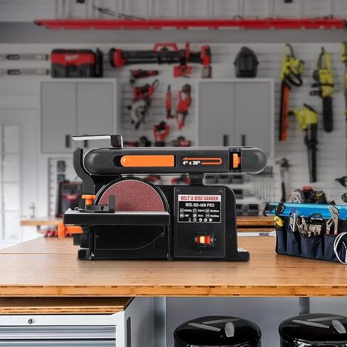 Benchtop Belt & Disc Sander - 1/2HP Motor, 4x36 Inch Sanding Belt & 6 Inch Disc, Cast Iron Base with Bench Mount for Woodworking & Metalworking. in Saudi Arabia