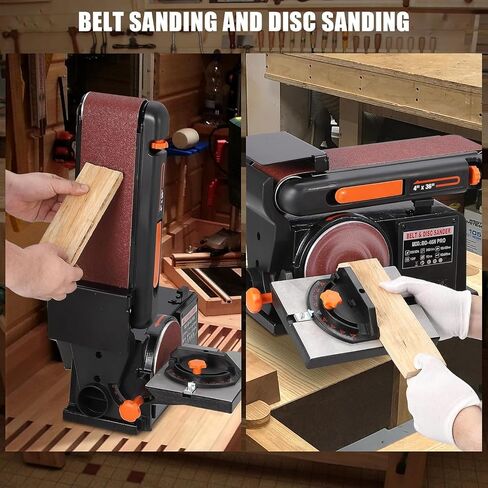 Benchtop Belt & Disc Sander - 1/2HP Motor, 4x36 Inch Sanding Belt & 6 Inch Disc, Cast Iron Base with Bench Mount for Woodworking & Metalworking. in Saudi Arabia