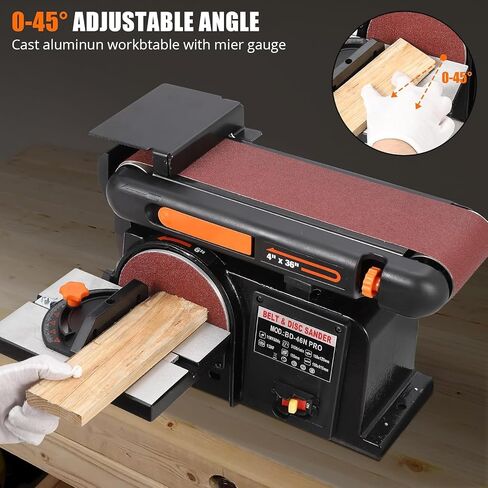 Benchtop Belt & Disc Sander - 1/2HP Motor, 4x36 Inch Sanding Belt & 6 Inch Disc, Cast Iron Base with Bench Mount for Woodworking & Metalworking. in Saudi Arabia