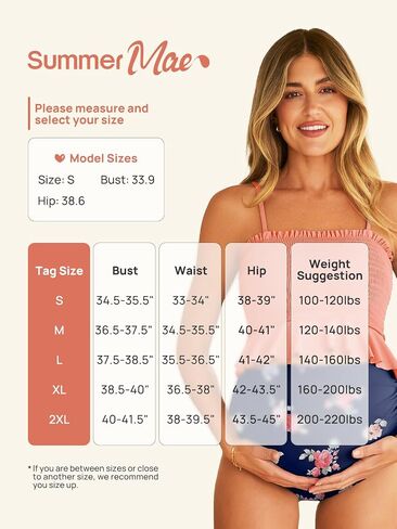 Summer Mae Maternity High Waist Swimsuit Ruffle Hem Bikini Bathing Suit Shirred Bandeau Two Piece Pregnancy Swimwear in Kuwait