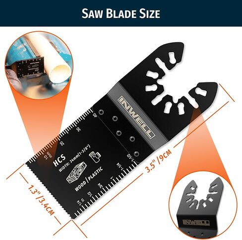 3pcs Titanium Oscillating Tool Saw Blades, Quick Release for Cutting Construction Wood, Plastic, and Metal. Compatible with Dewalt, Bosch, Milwaukee, Ryobi, and More! in Saudi Arabia