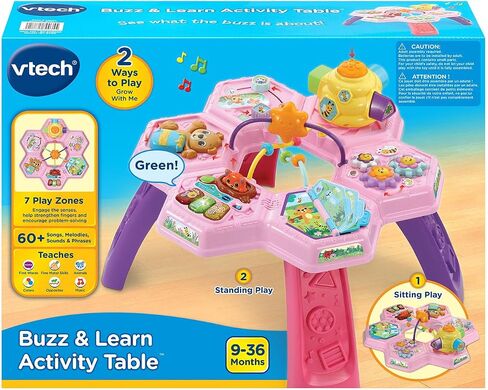 Vtech Buzz وتعلم طاولة النشاط مع سبع مناطق لعب تفاعلية ، وردي in Kuwait