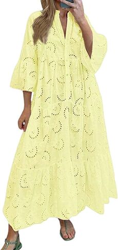 النساء العيش الطويل المتقدم للسيدات ثاتير مزدوج الفساتين الفضفاضة in Kuwait