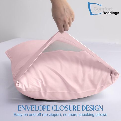 Comfort Beddings Pack of 2 Youth Pillowcases 16x22 Premium 100% Cotton Blend Blush Pink Youth Pillow Case Zipper Closure, Super Soft and Cozy Youth Pillow Covers (Size-16x22, Blush Pink) in Saudi Arabia