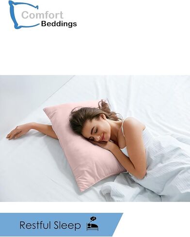 Comfort Beddings Pack of 2 Youth Pillowcases 16x22 Premium 100% Cotton Blend Blush Pink Youth Pillow Case Zipper Closure, Super Soft and Cozy Youth Pillow Covers (Size-16x22, Blush Pink) in Saudi Arabia