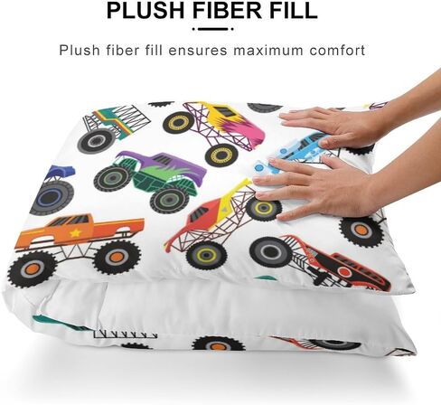 Body Pillow Cover with Zipper Cartoon Car Long Pillow Cases for Body Pillows Rectangle Soft Large Body Pillow Case for Home Bedding Couch Sofa 20"x54" Monster Truck Room Decor for Boys in Kuwait