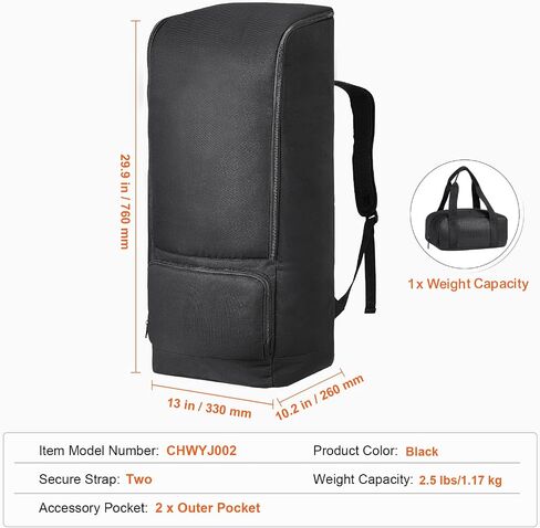 Happybuy Telescope Case, 29.9" Storage Backpack with Secure Strap, Pockets and Cozy Shoulder Straps, Shock-Absorbent Carrying Case for Optical Tube & Tripod, Counterweight Pocket in Saudi Arabia