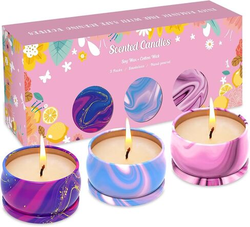 Scented Candles Gift Set, 3 Pack Soy Candles Gift Set Candles for Home Scented, Gifts for Women Men, Birthday Christmas,Anniversary,Valentine's,Graduation,Holidays,Thanksgiving,Aromatherapy in Saudi Arabia