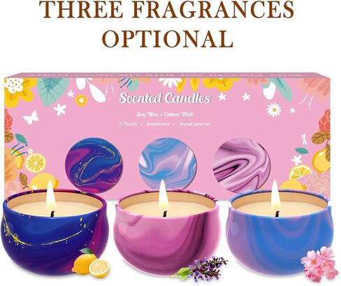 Scented Candles Gift Set, 3 Pack Soy Candles Gift Set Candles for Home Scented, Gifts for Women Men, Birthday Christmas,Anniversary,Valentine's,Graduation,Holidays,Thanksgiving,Aromatherapy in Saudi Arabia