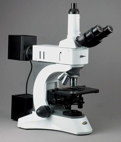 AMSCOPE ME520TB EPISCOPIC و DIASICOPIC TRINOCULIC MINSOSCOPTICAL ، 50 × -2000X التكبير ، EW10X و EW20X علامات العدسة الواسعة الحقول ، أهداف مسافة العمل الطويلة ، KOHLER ، Brightfield/Darkfield/Polarizing Halogen I in Saudi Arabia