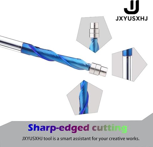 VIC007 Up*Down Spiral Flush Trim Router Bit with Double Ball Bearing, 1/4" Shank 1-1/8" Cutting Length Extra Long 3" ,Carbide Spiral Pattern Router Bit for Woodwoking(1/4S*1-1/8"CL*3" OVL) in Saudi Arabia