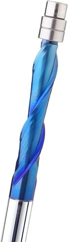 VIC007 Up*Down Spiral Flush Trim Router Bit with Double Ball Bearing, 1/4" Shank 1-1/8" Cutting Length Extra Long 3" ,Carbide Spiral Pattern Router Bit for Woodwoking(1/4S*1-1/8"CL*3" OVL) in Saudi Arabia