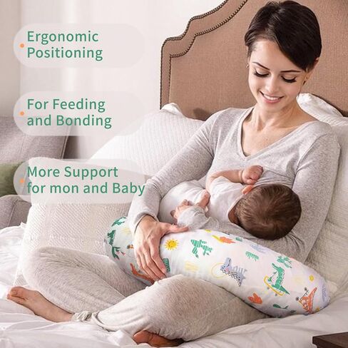 Nursing Pillow, Breast Feeding Pillows for Women, Removable Cotton Cover with Breathable Firm Fill, Baby Feeding Pillow for 0-12 Months, Breastfeeding Pillows, Machine Washable in Saudi Arabia