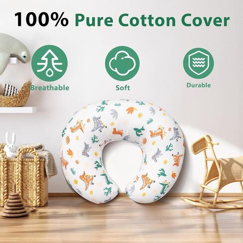 Nursing Pillow, Breast Feeding Pillows for Women, Removable Cotton Cover with Breathable Firm Fill, Baby Feeding Pillow for 0-12 Months, Breastfeeding Pillows, Machine Washable in Saudi Arabia