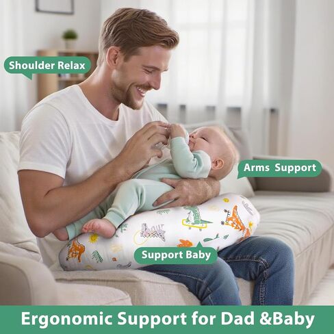 Nursing Pillow, Breast Feeding Pillows for Women, Removable Cotton Cover with Breathable Firm Fill, Baby Feeding Pillow for 0-12 Months, Breastfeeding Pillows, Machine Washable in Saudi Arabia