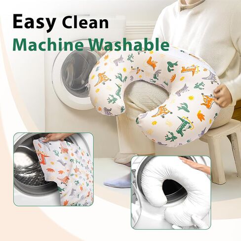 Nursing Pillow, Breast Feeding Pillows for Women, Removable Cotton Cover with Breathable Firm Fill, Baby Feeding Pillow for 0-12 Months, Breastfeeding Pillows, Machine Washable in Saudi Arabia