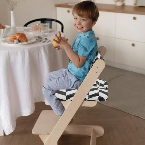 High Chair Cushion for Stokke, Geometric Black and White Cushion Compatible with Tripp Trapp Chair, Machine Washable Cotton in Saudi Arabia