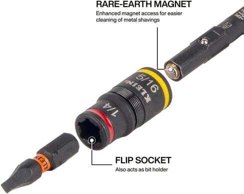 أدوات Klein 85091hd قناة المقبس القناة ، أداة 3-in-1 ذات التصنيف المؤثر لـ 1/2 بوصة ، 3/4 بوصة ، قناة 1 بوصة ، BET MAGNECT in Kuwait