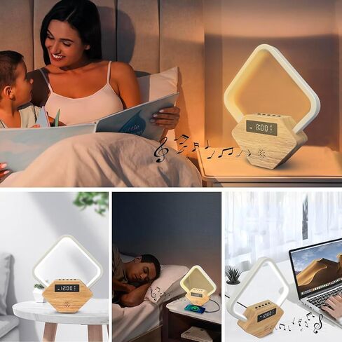 Sunrise Alarm Clock Table Lamp With White Noise Sound Machine 15 Nature Sound 3 Color Night Light 10 Ringtones For Bedrooms PD22.5W USB C Fast Charger Anniversary Birthday Gifts for Women Men in Kuwait