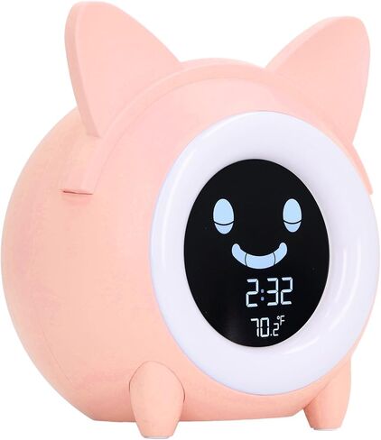 على مدار الساعة على مدار الساعة للأطفال ، آلة إيقاظ Cat Cat Cat ، حماية USB الرقمية الرقمية ، ساعة تدريب على النوم القابلة لإعادة الشحن مع ضوء ليلي للأطفال in Kuwait