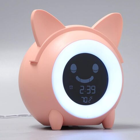 على مدار الساعة على مدار الساعة للأطفال ، آلة إيقاظ Cat Cat Cat ، حماية USB الرقمية الرقمية ، ساعة تدريب على النوم القابلة لإعادة الشحن مع ضوء ليلي للأطفال in Kuwait