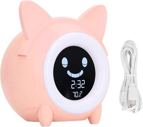 على مدار الساعة على مدار الساعة للأطفال ، آلة إيقاظ Cat Cat Cat ، حماية USB الرقمية الرقمية ، ساعة تدريب على النوم القابلة لإعادة الشحن مع ضوء ليلي للأطفال in Kuwait