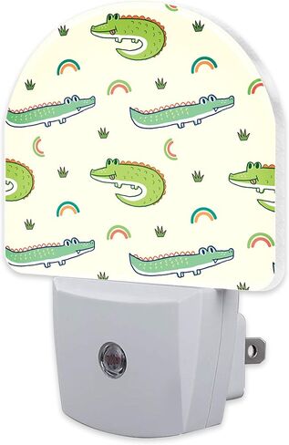 Cute Cartoon Crocodiles Night Light, Childish Crocodiles Dusk to Dawn Night Light Plug in,0.5w Energy Saving Sleep Friendly Nightlights for Kids Boys Girls Home Decor in Saudi Arabia