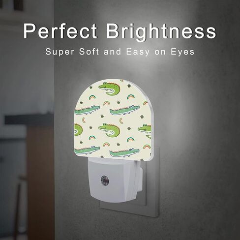 Cute Cartoon Crocodiles Night Light, Childish Crocodiles Dusk to Dawn Night Light Plug in,0.5w Energy Saving Sleep Friendly Nightlights for Kids Boys Girls Home Decor in Saudi Arabia