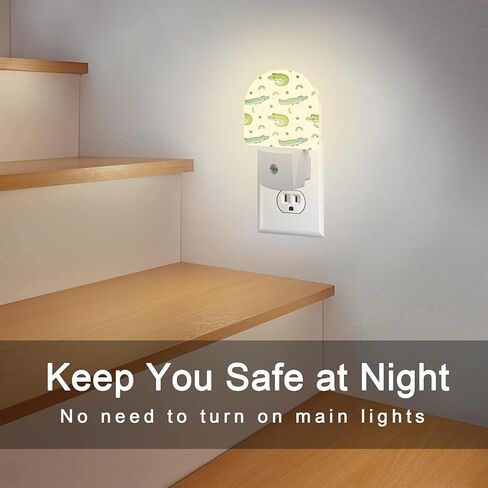 Cute Cartoon Crocodiles Night Light, Childish Crocodiles Dusk to Dawn Night Light Plug in,0.5w Energy Saving Sleep Friendly Nightlights for Kids Boys Girls Home Decor in Saudi Arabia