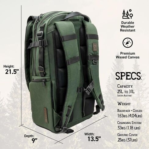 5 in 1 Tactical Adventure Proof Hiking Backpack and Diaper Bag, Travel, Lightweight, Cooler for Storing Milk, Convertible Handles, Durable, Changing Pad included in Saudi Arabia