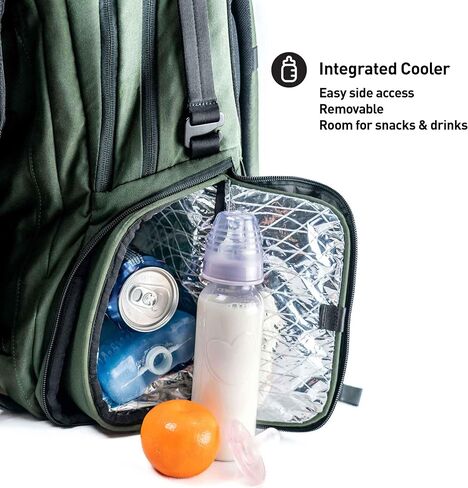 5 in 1 Tactical Adventure Proof Hiking Backpack and Diaper Bag, Travel, Lightweight, Cooler for Storing Milk, Convertible Handles, Durable, Changing Pad included in Saudi Arabia