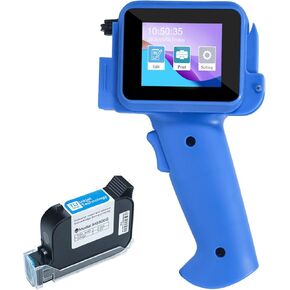 Handheld Inkjet Printer with 42ml Quick-Drying Ink Cartridge, 0.5 Inch Nozzle Ink Jet Coding Machine for EXP Date/Batch Number/QR Code/Barcode/Logo/Text (ZM-C12mini) (Black) in Kuwait