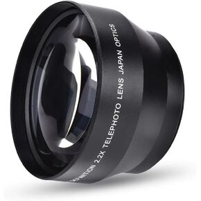 ملحق عدسة تليفوتوغرافي من Acuvar مقاس 52 مم 2.2X لكاميرات DSLR والكاميرات غير المرآة - عدسة محول تكبير عالية الدقة لنيكون كانون سوني - محول عدسات الكاميرا لمسافات طويلة in Kuwait