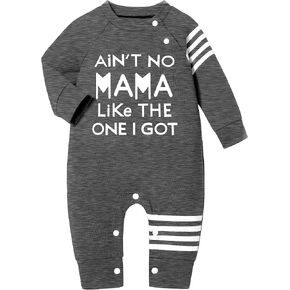 Baby Boy Clothes Infant Mamas Print Romper Stripe Sleeve Outfits Fall Winter Baby Clothing Jumpsuit in Saudi Arabia