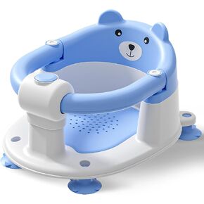 Baby Bath Seat for Babies 6 Months & Up, Toddler Bath Seats for Babies Sitting Up, Non-Slip Infant Bath Tub Chair with 4 Suction Cups & Soft Cushion for Shower, Compact Toddler Bathtub Seat, Blue in Saudi Arabia