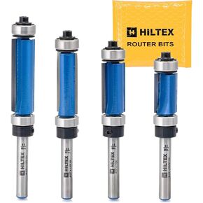 Hiltex 10103H أسفل المحمل النمط النمط التوجيه مجموعة بت ، 4 قطع ، 1/4 بوصة سرق ، أداة عمل خشبية CNC ، 1/2 "القطر القطر ، طول القطع: 1/2" ، 25/32 "، 1" ، و 1-1/2 " in Kuwait