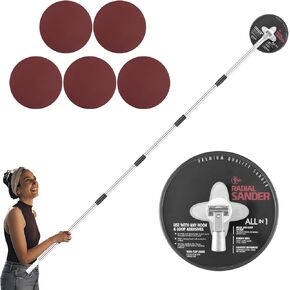 Pole Sander for Drywall, 9-Inch Radial Wall and Ceiling Sanding Machine with 93 Inch Adjustable Rod, 360° Rotating Circular Sanding Head for Easy Surface Smoothing, Perfect for Paint Preparation in Saudi Arabia