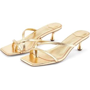 MIRAAZZURRA Kitten Heels for Women Flip Flop Thong Heel Square Open Toe Low Heel Slip On Slides for Daily Party Summer in Kuwait
