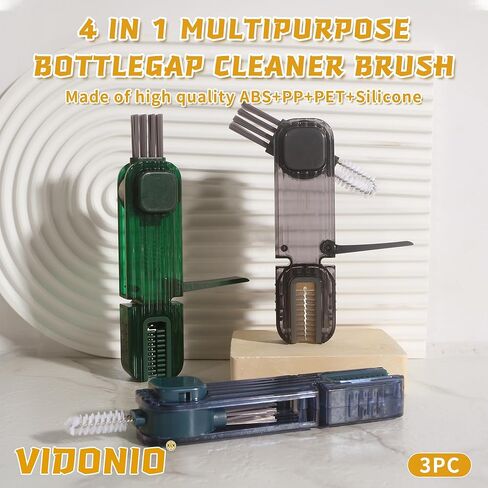 2pcs 4 في 1 كوب من فرشاة تنظيف الفجوة ، وفرشاة تنظيف الشقوق متعددة الوظائف للزجاجة ، ومنظف الزجاجة متعددة الأغراض مع تصميم صغير من منظف كوب السيليكون in Kuwait