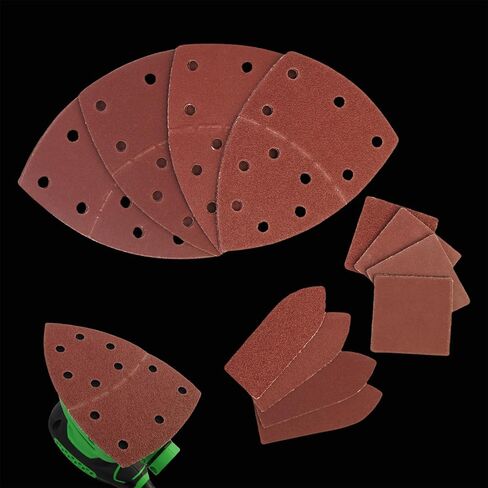 120 PCS Mouse Sander Sandpaper 60/120/180/240 Grit with Holes Hook and Loop Detail Sander Finger Sander Pads for Woodwoking Drywall in Kuwait