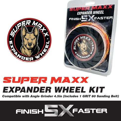 LAUCO Super Maxx Expander Wheel Expander Wheel Kit Compatible with Angle Grinder 4.5in, 5X Faster Grinding, Kit Includes 1 GRIT 80 Sanding Belt in Saudi Arabia