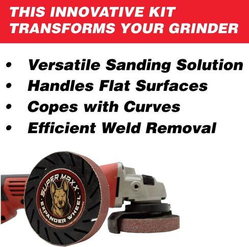 LAUCO Super Maxx Expander Wheel Expander Wheel Kit Compatible with Angle Grinder 4.5in, 5X Faster Grinding, Kit Includes 1 GRIT 80 Sanding Belt in Saudi Arabia