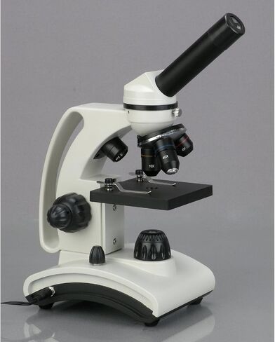 AMSCOPE M160C-2L-PB10 مجهر أحادي اللاسلكي ، و WF10X و WF25X Eyepieces ، تضخم 40 × -1000X ، إضاءة LED العلوية والسفلية مع RHEOSTAT ، BRIGHTFIER in Saudi Arabia