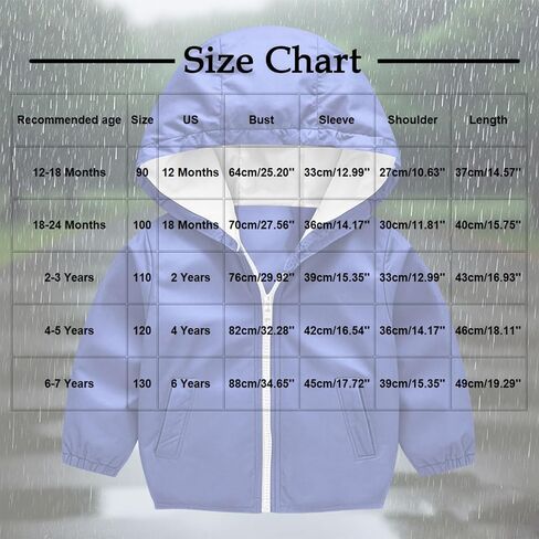 Little Girls Boys Rain Jacket Kids Raincoat Waterproof Hooded Rain Jackets Lightweight Breathable Outerwear for Zip in Saudi Arabia