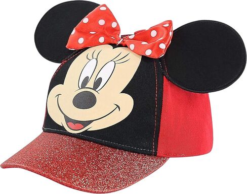 Disney Baseball Cap, Minnie Mouse Ears Adjustable Toddler Girl Hats for Kids, Pink, Ages 2-4 & 4-7 in Kuwait