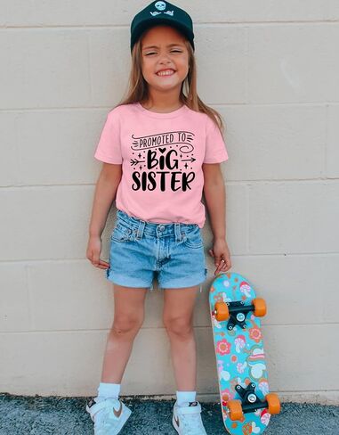 القمصان الشقيقة الكبرى للفتيات الفتيات الصغار ترقيت إلى الأخت الكبرى قمم قمم قصيرة بأكمام الصيف in Kuwait