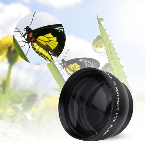 ملحق عدسة تليفوتوغرافي من Acuvar مقاس 52 مم 2.2X لكاميرات DSLR والكاميرات غير المرآة - عدسة محول تكبير عالية الدقة لنيكون كانون سوني - محول عدسات الكاميرا لمسافات طويلة in Kuwait