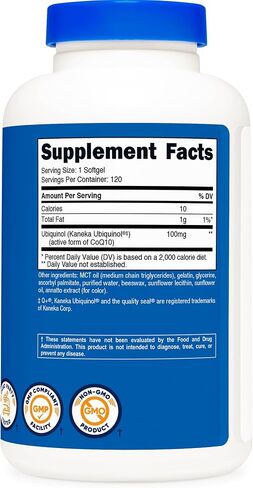 Nutricost Ubiquinol Softgels (120 Softgels | 100 mg Per Serving) - Superior Absorption Antioxidant | Active Form of CoQ10 - Gluten Free, Non-GMO in Saudi Arabia