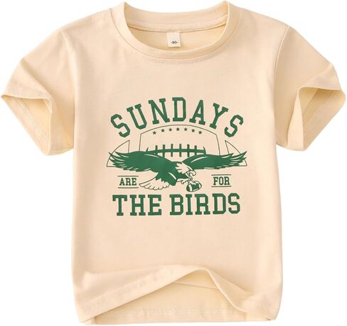 Toddler Football Shirt for Boy Girl Sundays are for The Birds Outfit Kids Funny Print Short Sleeve Graphic Tee Tops in Saudi Arabia